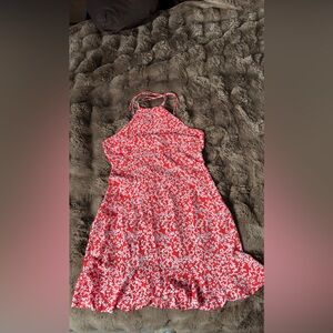 Red and White Halter Dress